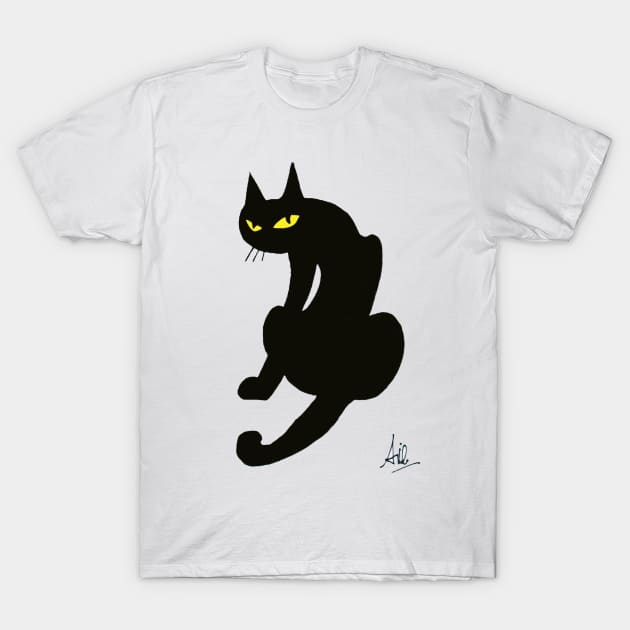 NINJA BLACK CAT T-Shirt by BulganLumini